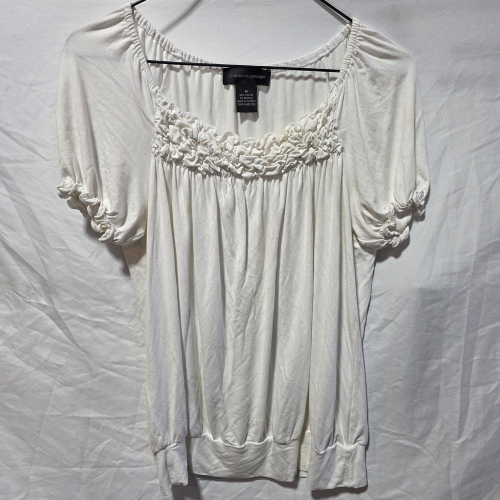 White Smocked Top